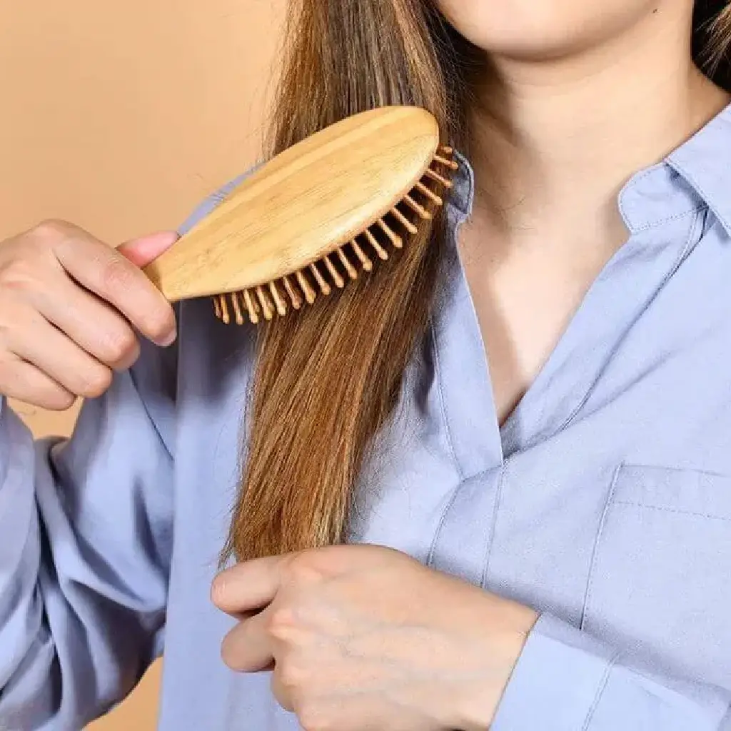 2-Piece Bamboo Hair Brush Set – Powerful Anti-Frizz, 100% Eco-Friendly & Reusable Styling Kit - Image 2