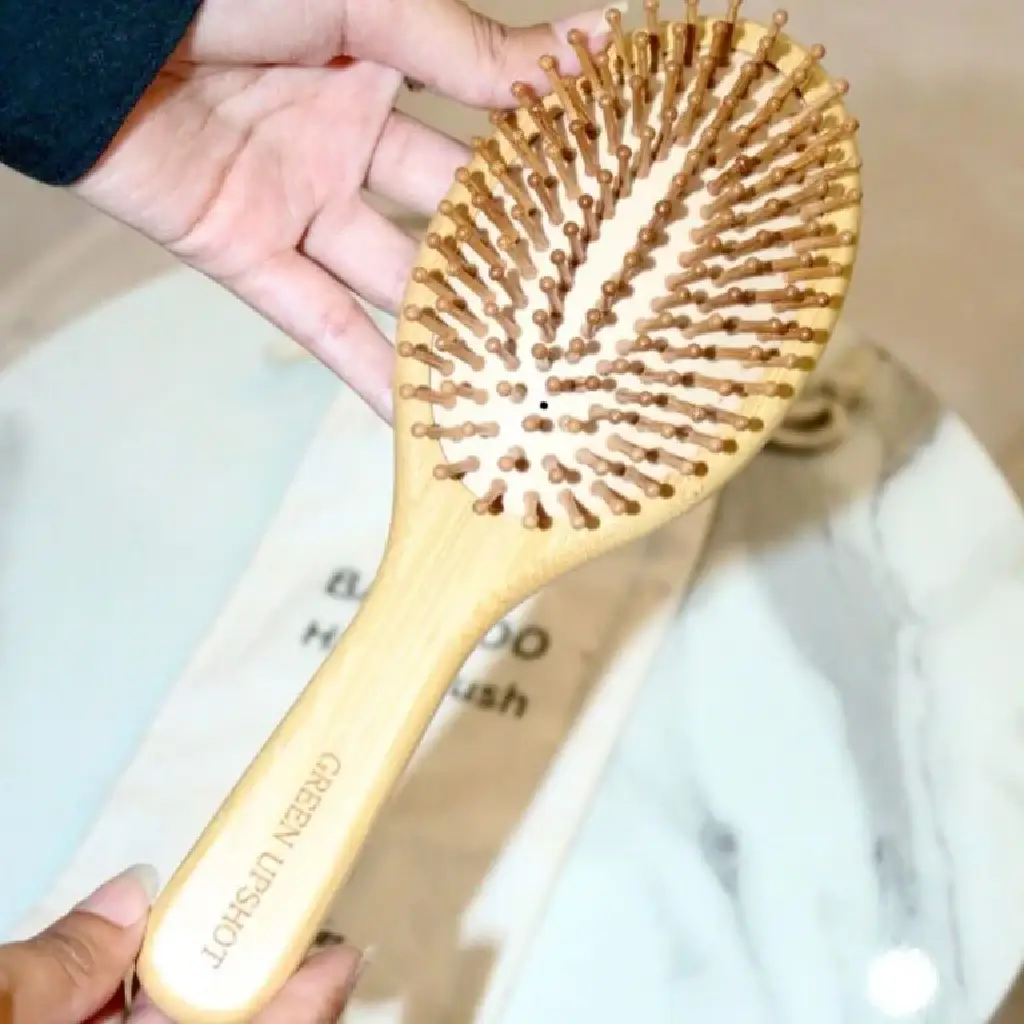 2-Piece Bamboo Hair Brush Set – Powerful Anti-Frizz, 100% Eco-Friendly & Reusable Styling Kit - Image 4