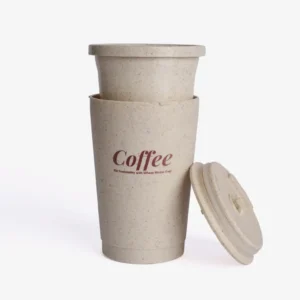 Double Wall Reusable Wheat Straw Coffee Cup | Eco-Friendly Travel Cup Pakistan - Image 4